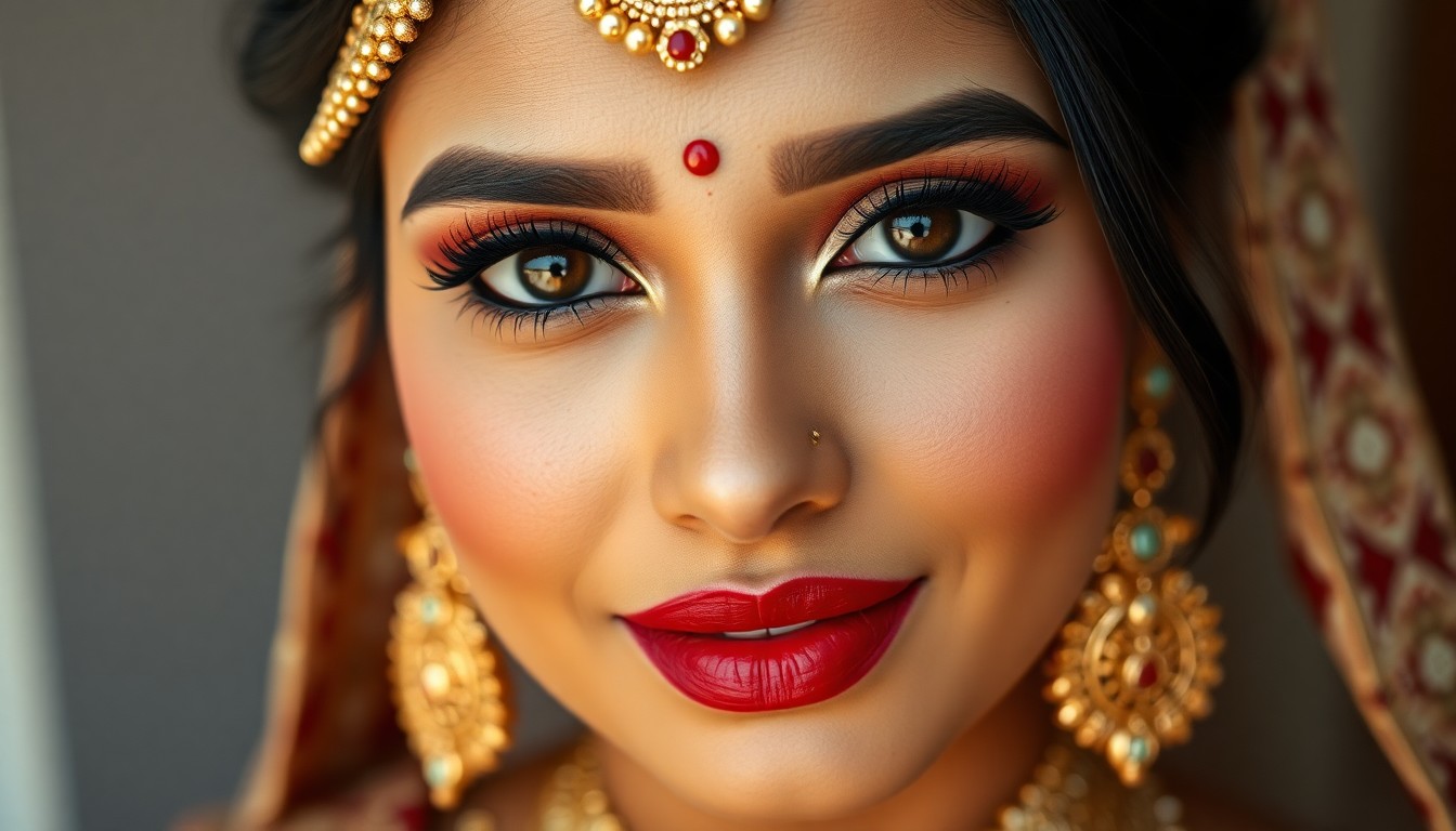 bridal makeup with saree draping Bangalore